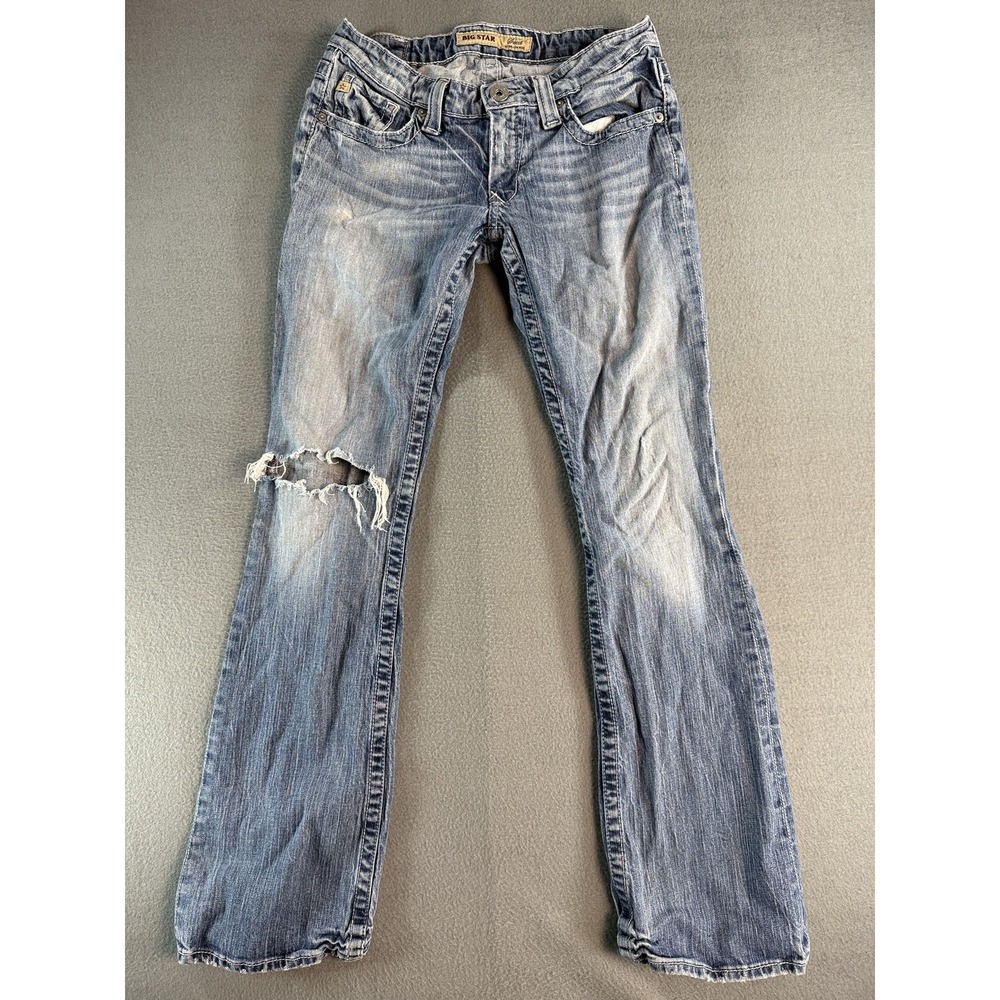 Big Star Sweet Ultra Low Bootcut Jeans Womens 29x30.5 Light Blue 3WSWW080